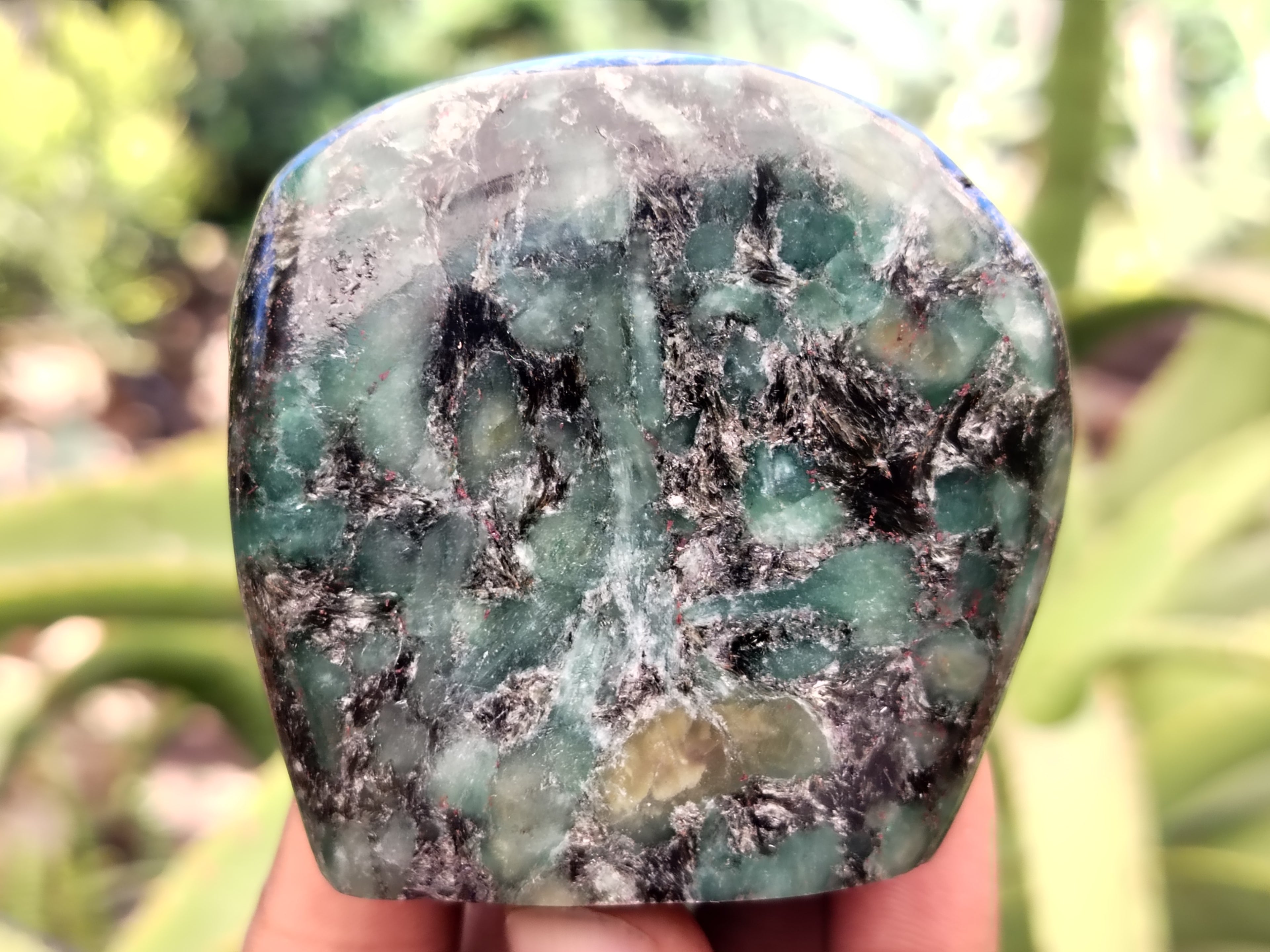 Polished Emerald Mica In Matrix Standing Free Forms x 6 From Mutoko, Zimbabwe - Toprock Gemstones and Minerals 