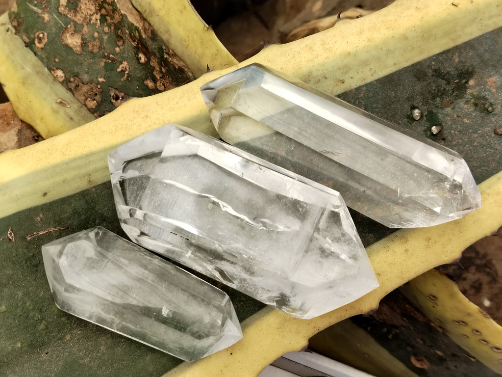 Polished Double Terminated Clear Quartz Crystals x 6 From Madagascar - Toprock Gemstones and Minerals 
