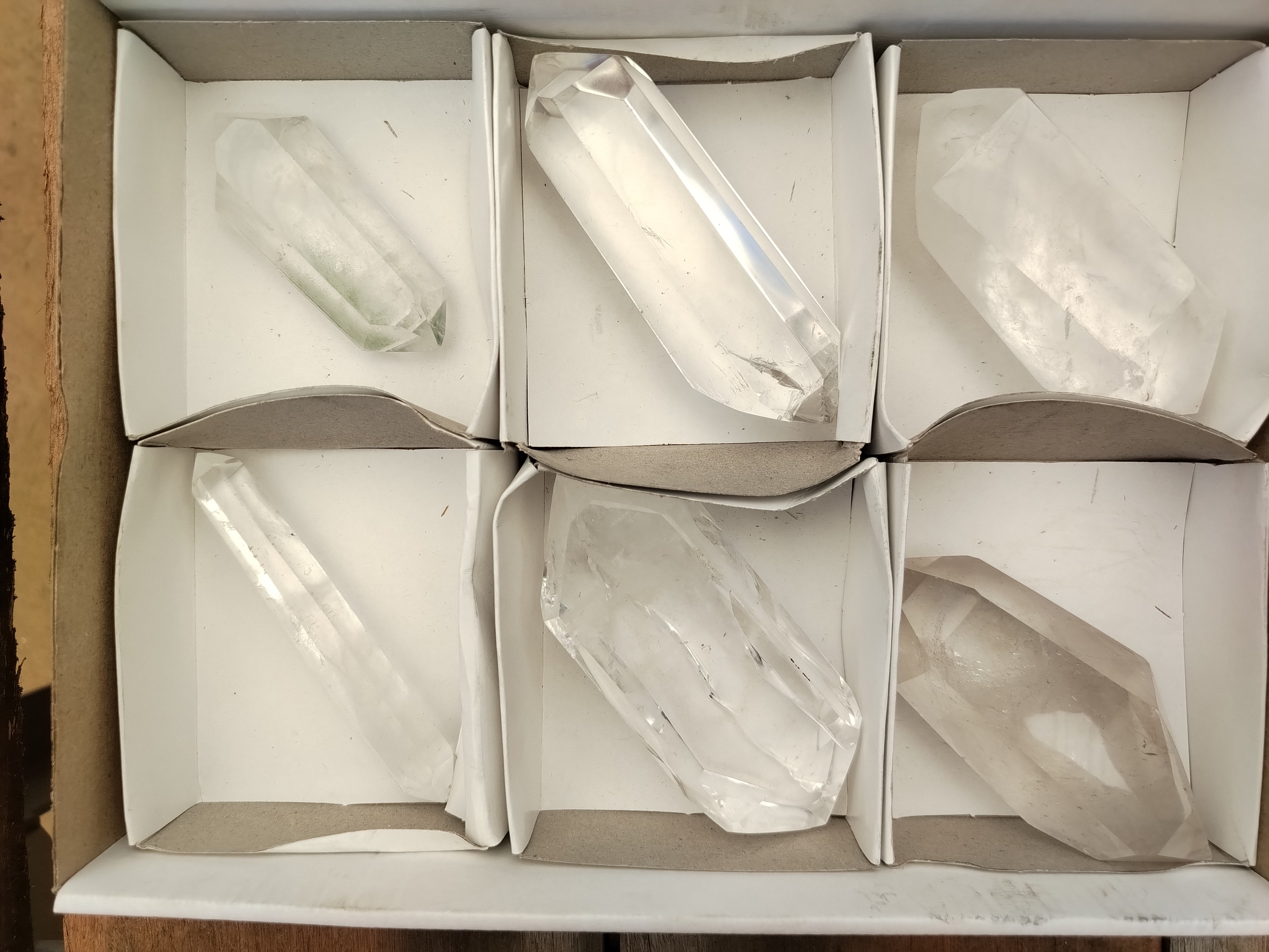 Polished Double Terminated Clear Quartz Crystals x 6 From Madagascar - Toprock Gemstones and Minerals 