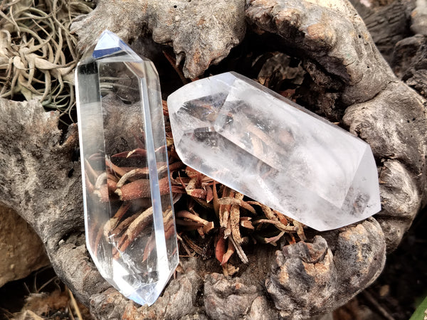 Polished Double Terminated Quartz Crystals x 6 From Madagascar
