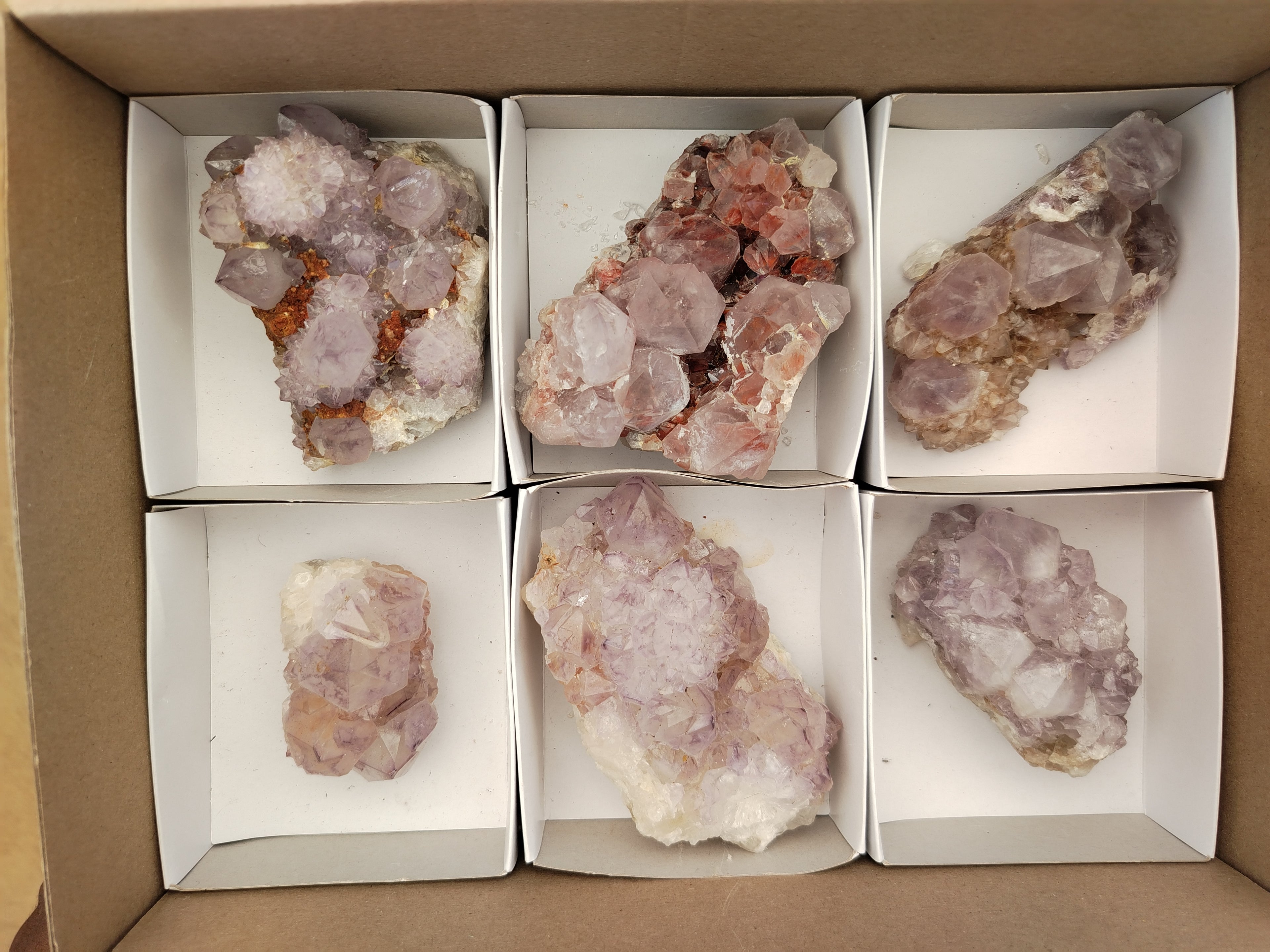 Natural Amethyst Spirit Quartz Clusters x 6 From Boekenhouthoek, South Africa - Toprock Gemstones and Minerals 