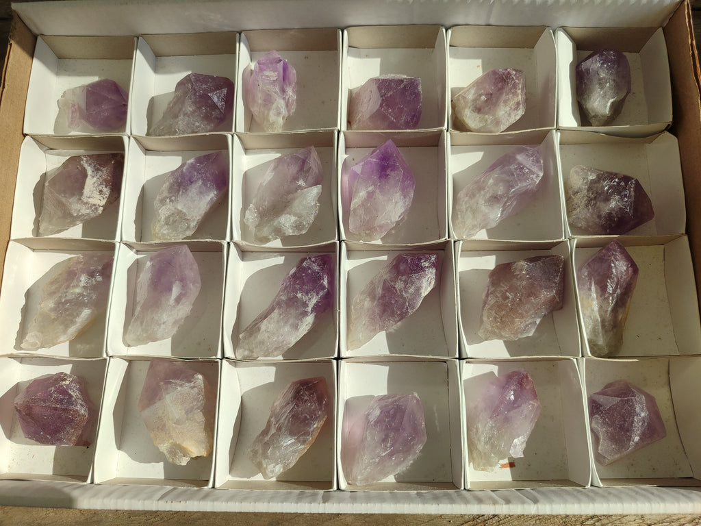 Natural Jacaranda Amethyst Quartz Crystals x 24 from Mumbwa, Zambia - Toprock Gemstones and Minerals 