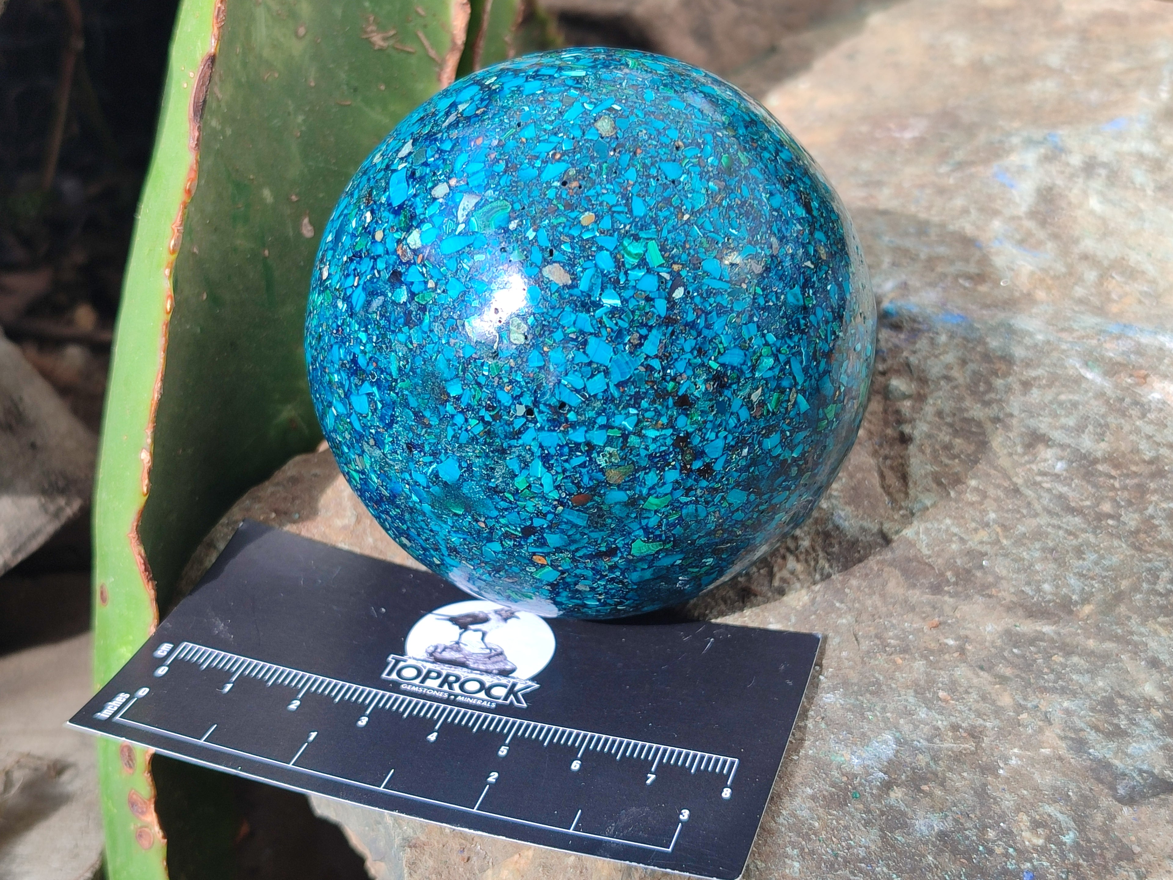 Polished Chrysocolla Conglomerate Spheres x 2 From Congo - Toprock Gemstones and Minerals 