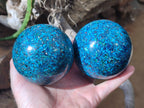 Polished Chrysocolla Conglomerate Spheres x 2 From Congo - Toprock Gemstones and Minerals 