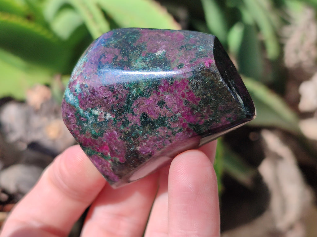 Polished Ruby Corundum In Chrome Verdite Standing Free Forms x 5 From Zimbabwe - Toprock Gemstones and Minerals 