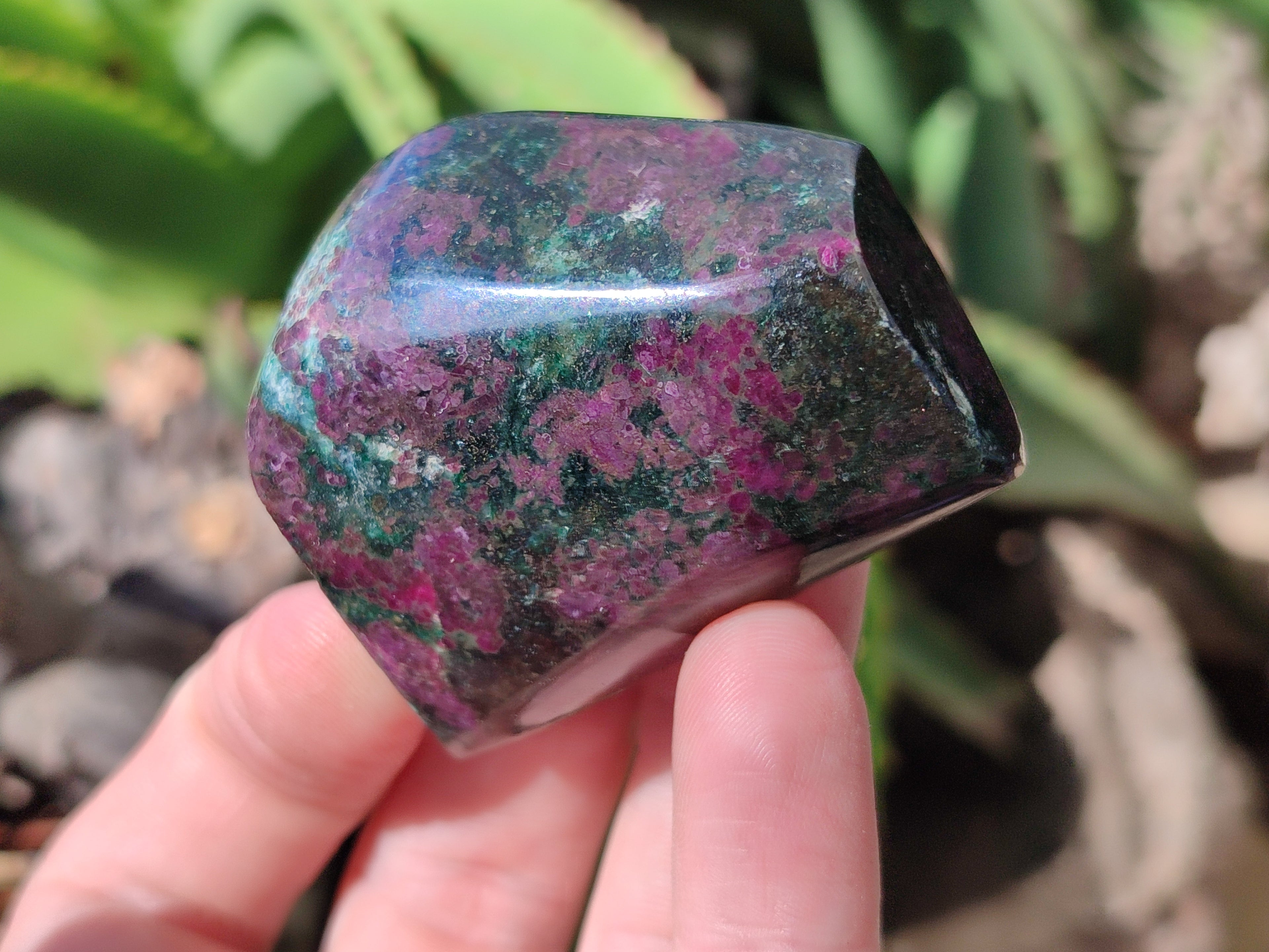 Polished Ruby Corundum In Chrome Verdite Standing Free Forms x 5 From Zimbabwe - Toprock Gemstones and Minerals 