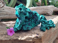 Natural Silky Malachite Specimens x 2 From Kasompe, Congo - Toprock Gemstones and Minerals 