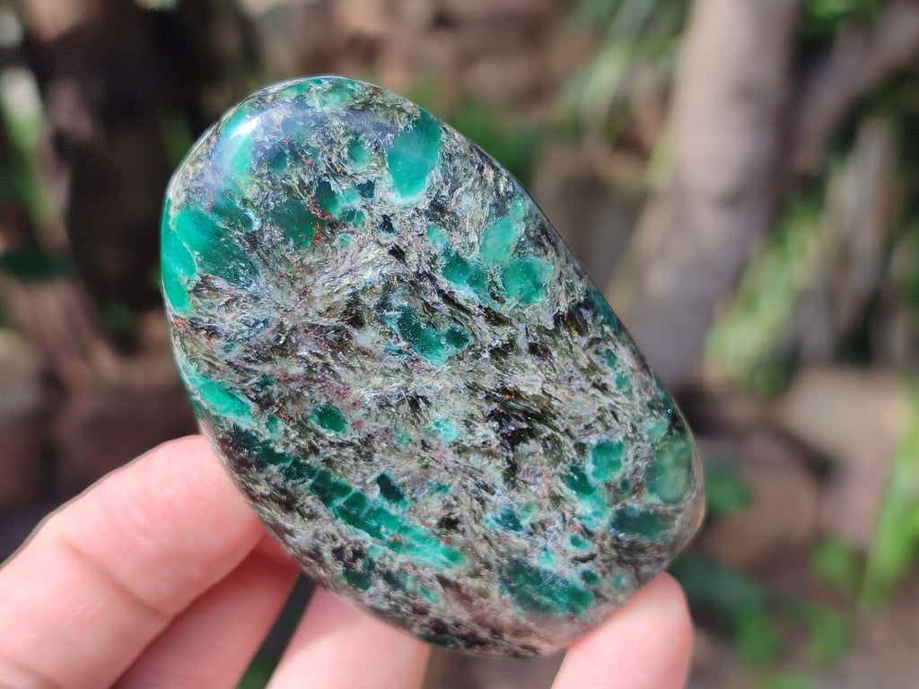 Polished Emerald Mica In Matrix Standing Free Forms x 6 From Mutoko, Zimbabwe - Toprock Gemstones and Minerals 