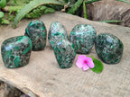 Polished Emerald Mica In Matrix Standing Free Forms x 6 From Mutoko, Zimbabwe - Toprock Gemstones and Minerals 