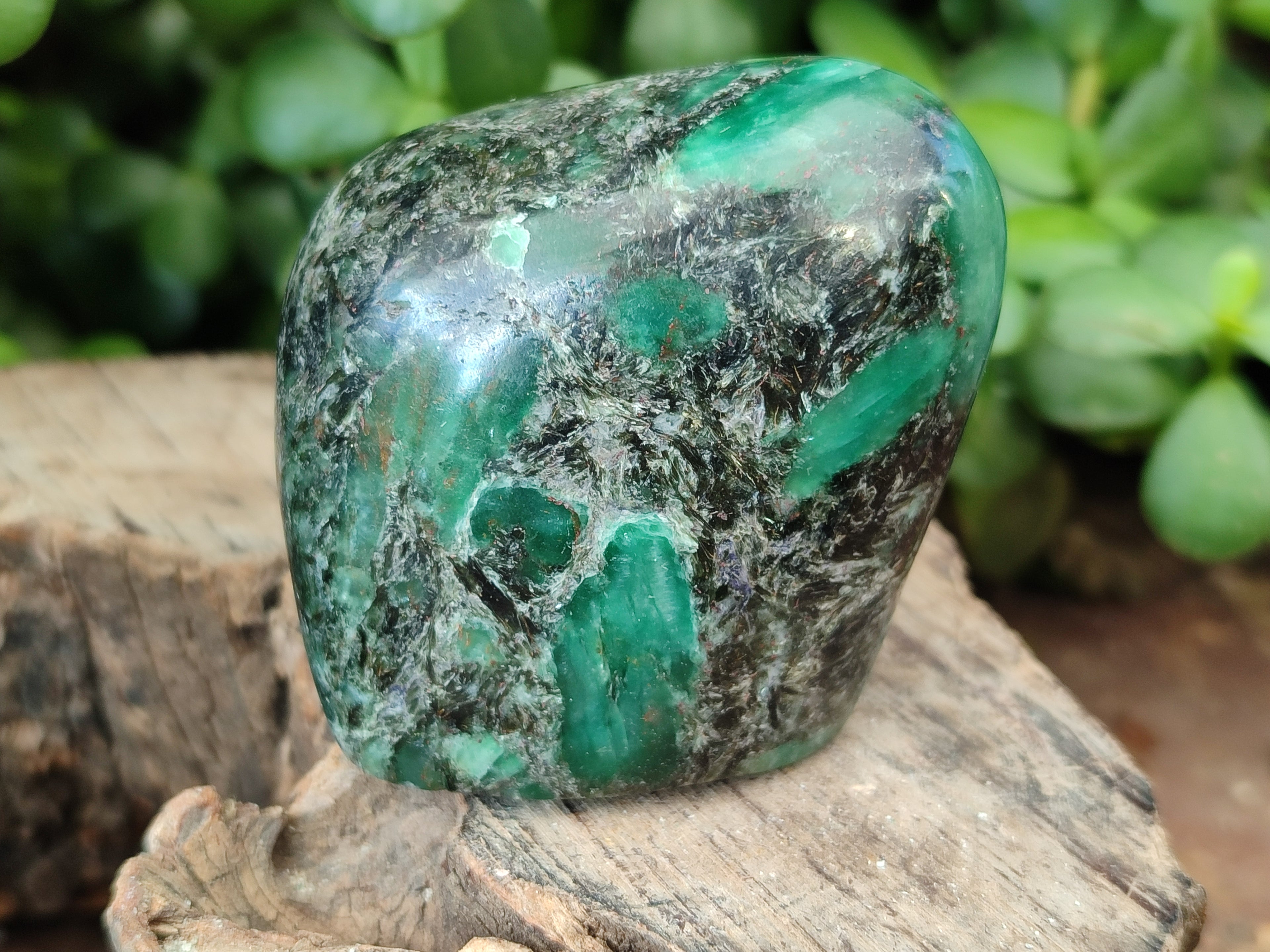 Polished Emerald Mica In Matrix Standing Free Forms x 6 From Mutoko, Zimbabwe - Toprock Gemstones and Minerals 