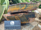 Polished On One Side Tiger's Eye Slabs x 2 From Prieska, South Africa - Toprock Gemstones and Minerals 