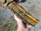 Polished On One Side Tiger's Eye Slabs x 2 From Prieska, South Africa - Toprock Gemstones and Minerals 