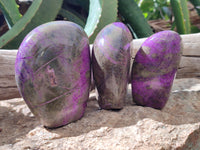 Polished Stichtite Standing Free Forms x 3 From Barberton, South Africa - Toprock Gemstones and Minerals 