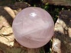 Polished Rose Quartz Spheres x 3 From Ambatondrazaka, Madagascar - Toprock Gemstones and Minerals 