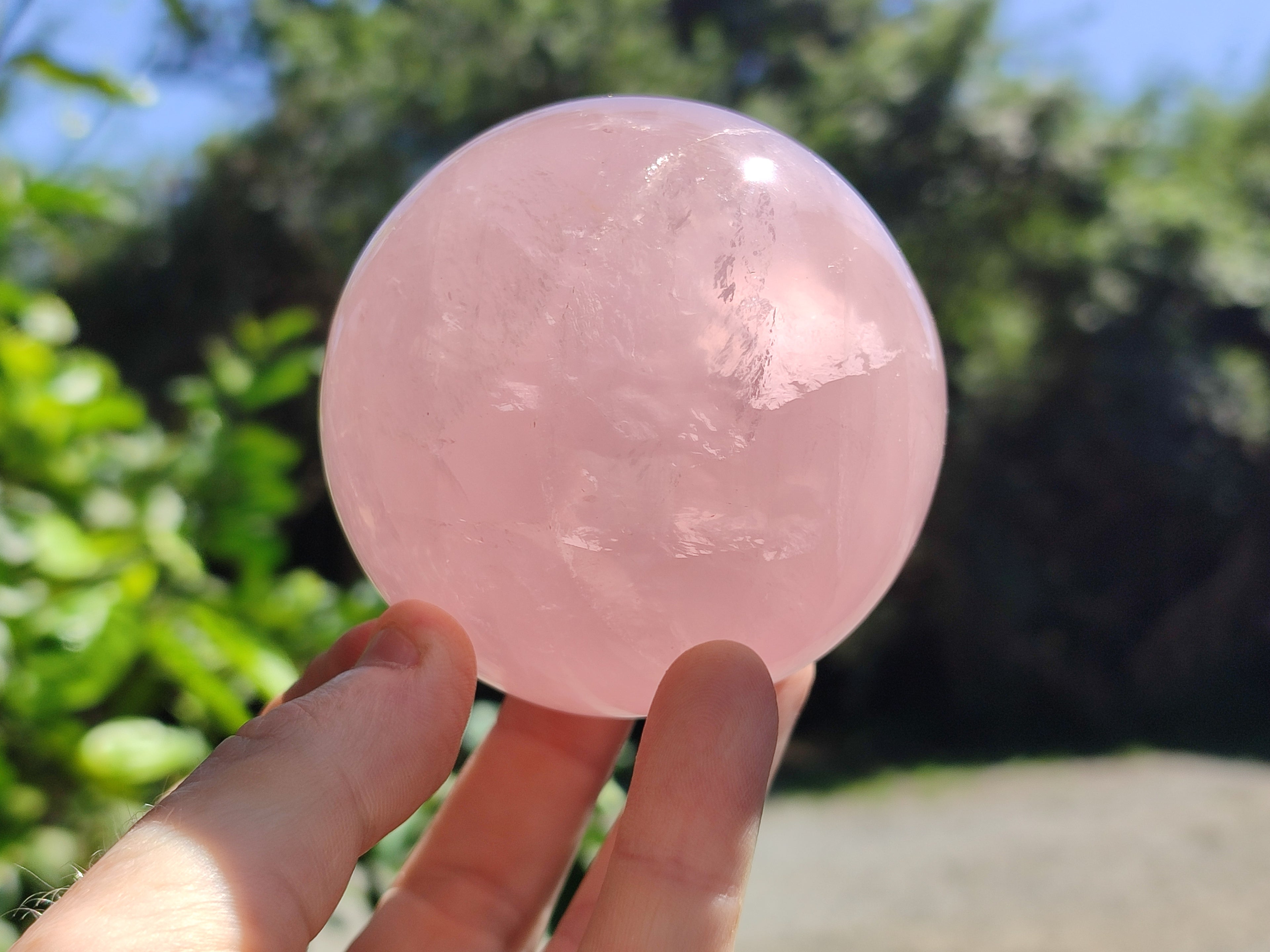 Polished Rose Quartz Spheres x 3 From Ambatondrazaka, Madagascar - Toprock Gemstones and Minerals 