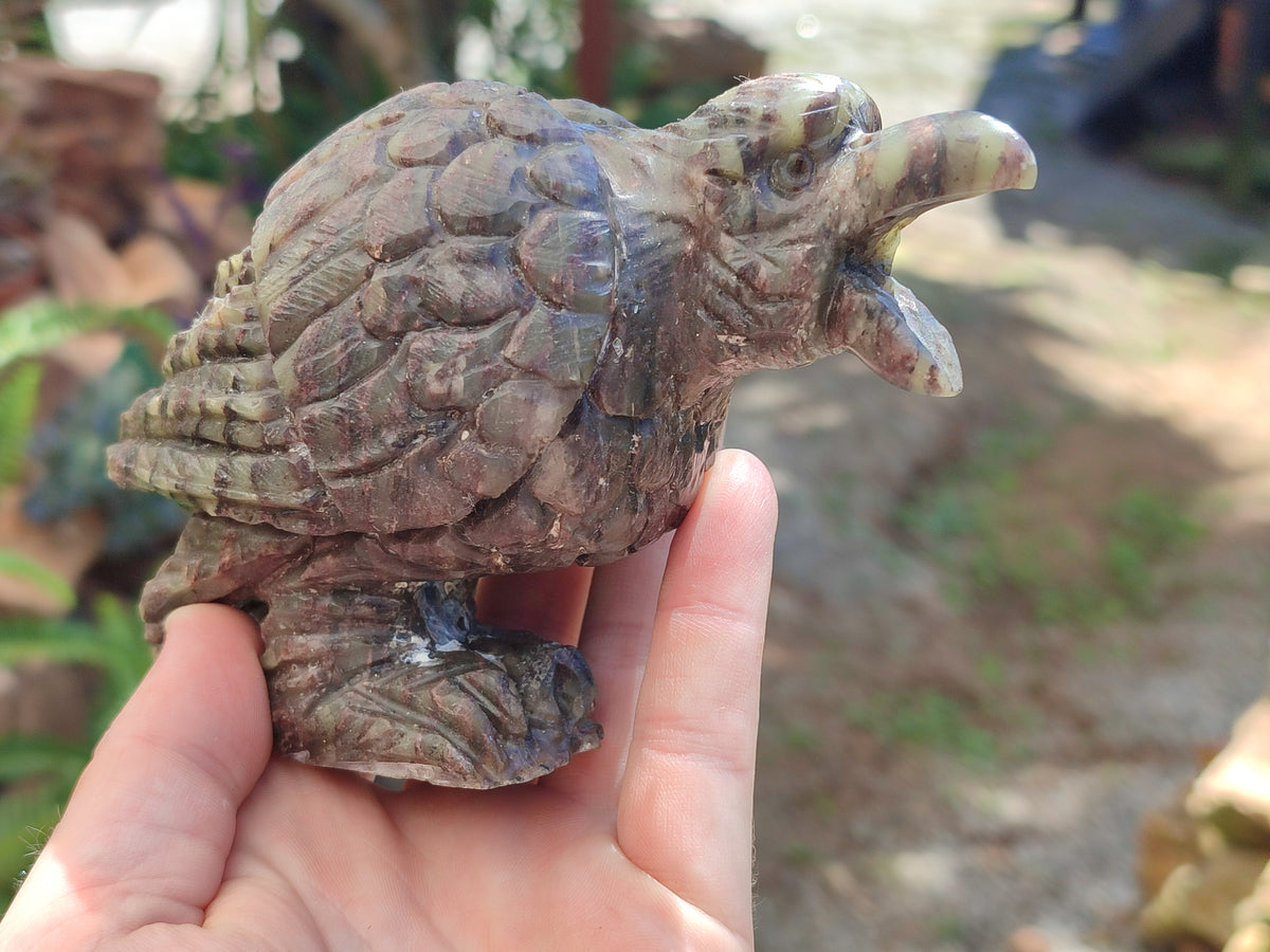 Hand Made Crow Carvings x 2 From Zimbabwe - Toprock Gemstones and Minerals 