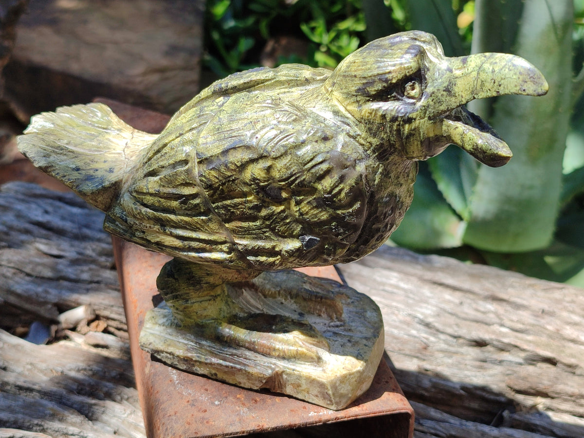 Hand Made Crow Carvings x 2 From Zimbabwe - Toprock Gemstones and Minerals 