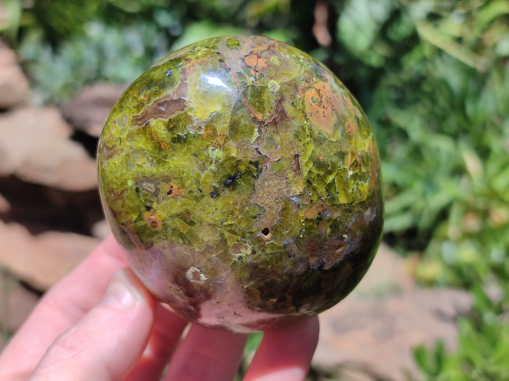 Polished Green Opal Standing Free Forms x 3 From Antsirabe, Madagascar - Toprock Gemstones and Minerals 