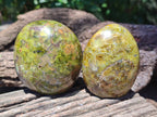 Polished Green Opal Standing Free Forms x 3 From Antsirabe, Madagascar - Toprock Gemstones and Minerals 