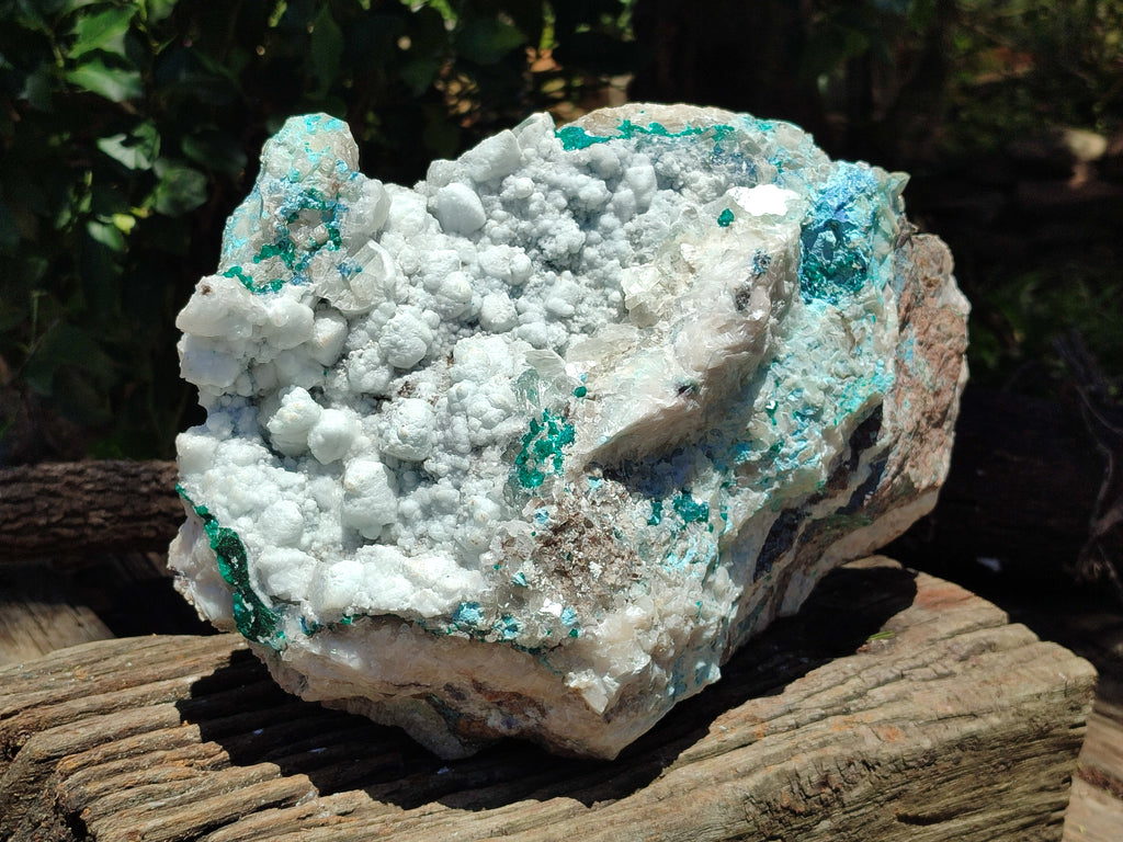 Natural Kaolinite Coated Dolomite On Dioptase Specimen x 1 From Congo - Toprock Gemstones and Minerals 