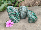 Polished Emerald Mica In Matrix Standing Free Forms x 3 From Mutoko, Zimbabwe - Toprock Gemstones and Minerals 