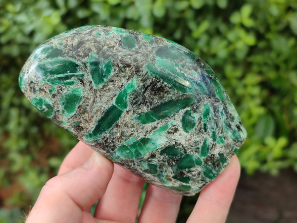 Polished Emerald Mica In Matrix Standing Free Forms x 3 From Mutoko, Zimbabwe - Toprock Gemstones and Minerals 
