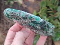 Polished Emerald Mica In Matrix Standing Free Forms x 3 From Mutoko, Zimbabwe - Toprock Gemstones and Minerals 