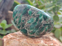 Polished Emerald Mica In Matrix Standing Free Forms x 3 From Mutoko, Zimbabwe - Toprock Gemstones and Minerals 