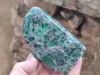 Polished Emerald Mica In Matrix Standing Free Forms x 3 From Mutoko, Zimbabwe - Toprock Gemstones and Minerals 
