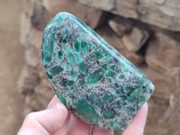 Polished Emerald Mica In Matrix Standing Free Forms x 3 From Mutoko, Zimbabwe - Toprock Gemstones and Minerals 