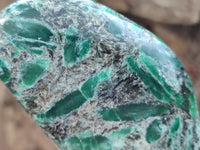 Polished Emerald Mica In Matrix Standing Free Forms x 3 From Mutoko, Zimbabwe - Toprock Gemstones and Minerals 