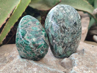 Polished Emerald Mica In Matrix Standing Free Forms x 3 From Mutoko, Zimbabwe - Toprock Gemstones and Minerals 
