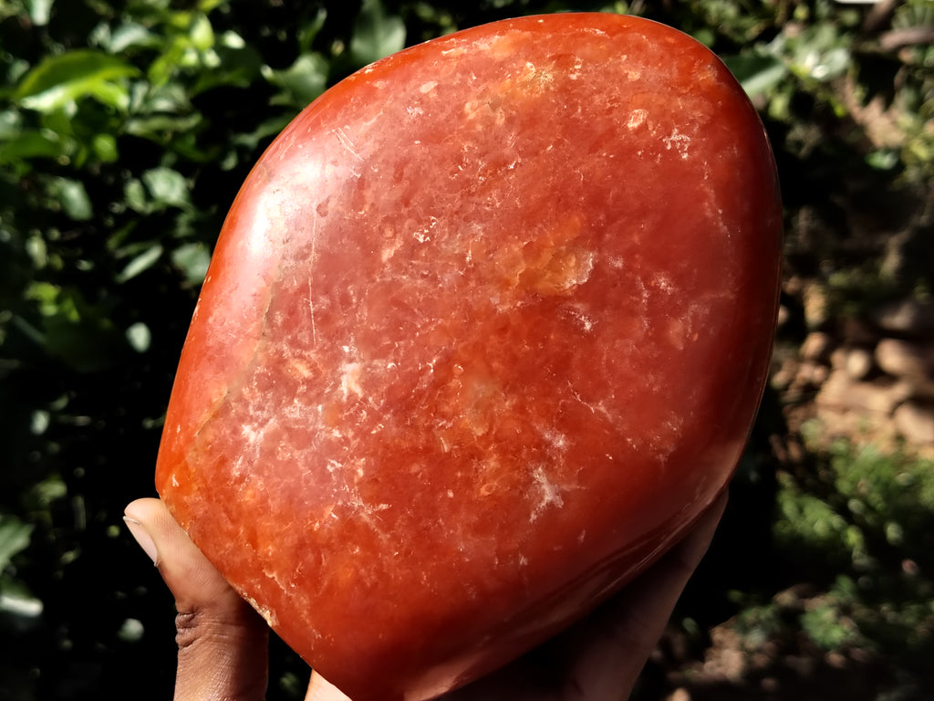 Polished Orange Twist Calcite Standing Free Form x 1 From Madagascar - Toprock Gemstones and Minerals 