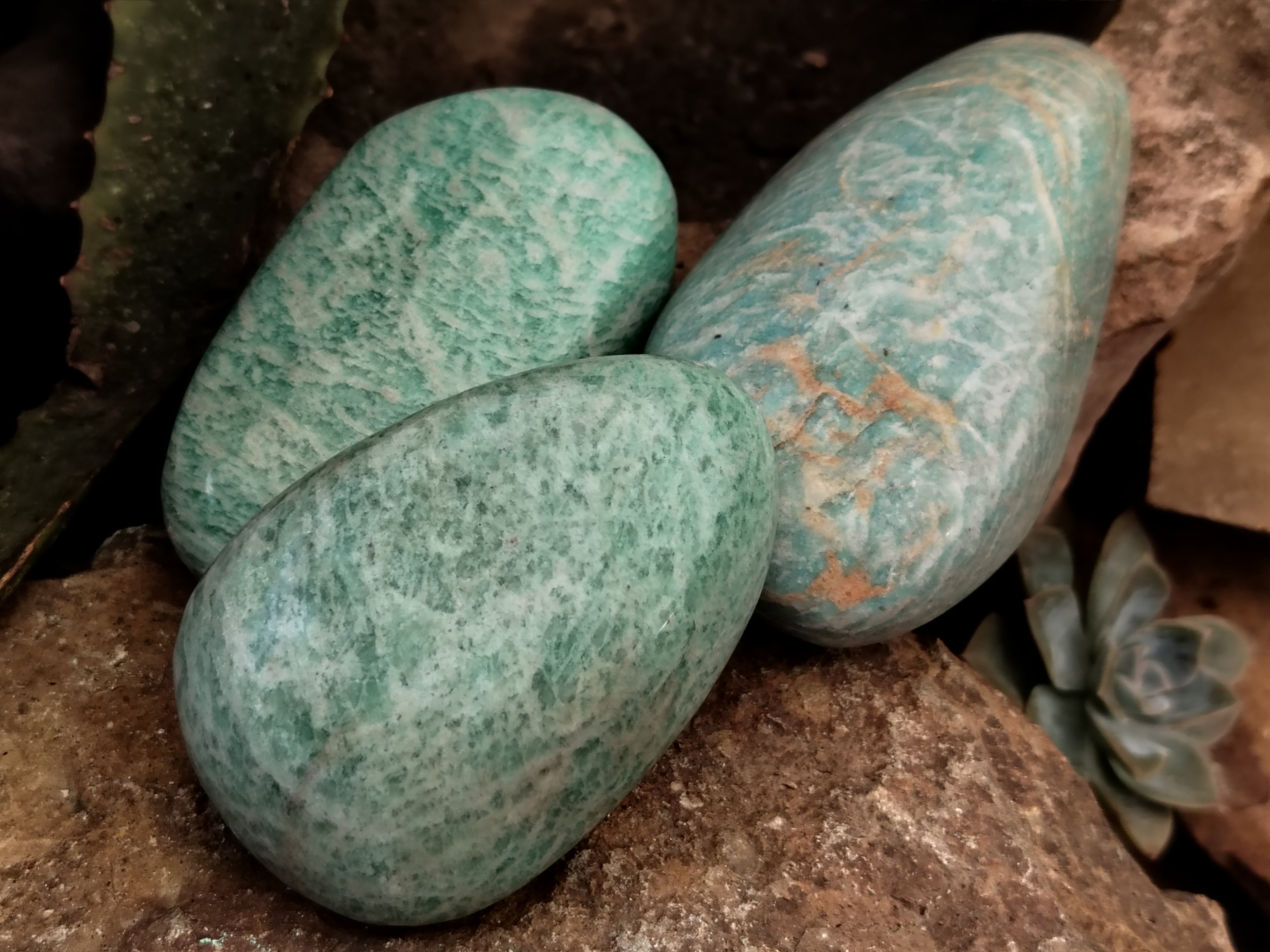 Polished Amazonite Standing Free Forms x 12 from Madagascar - Toprock Gemstones and Minerals 
