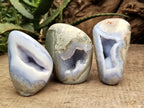 Polished Blue Lace Agate Geodes x 6 From Nsanje, Malawi - Toprock Gemstones and Minerals 