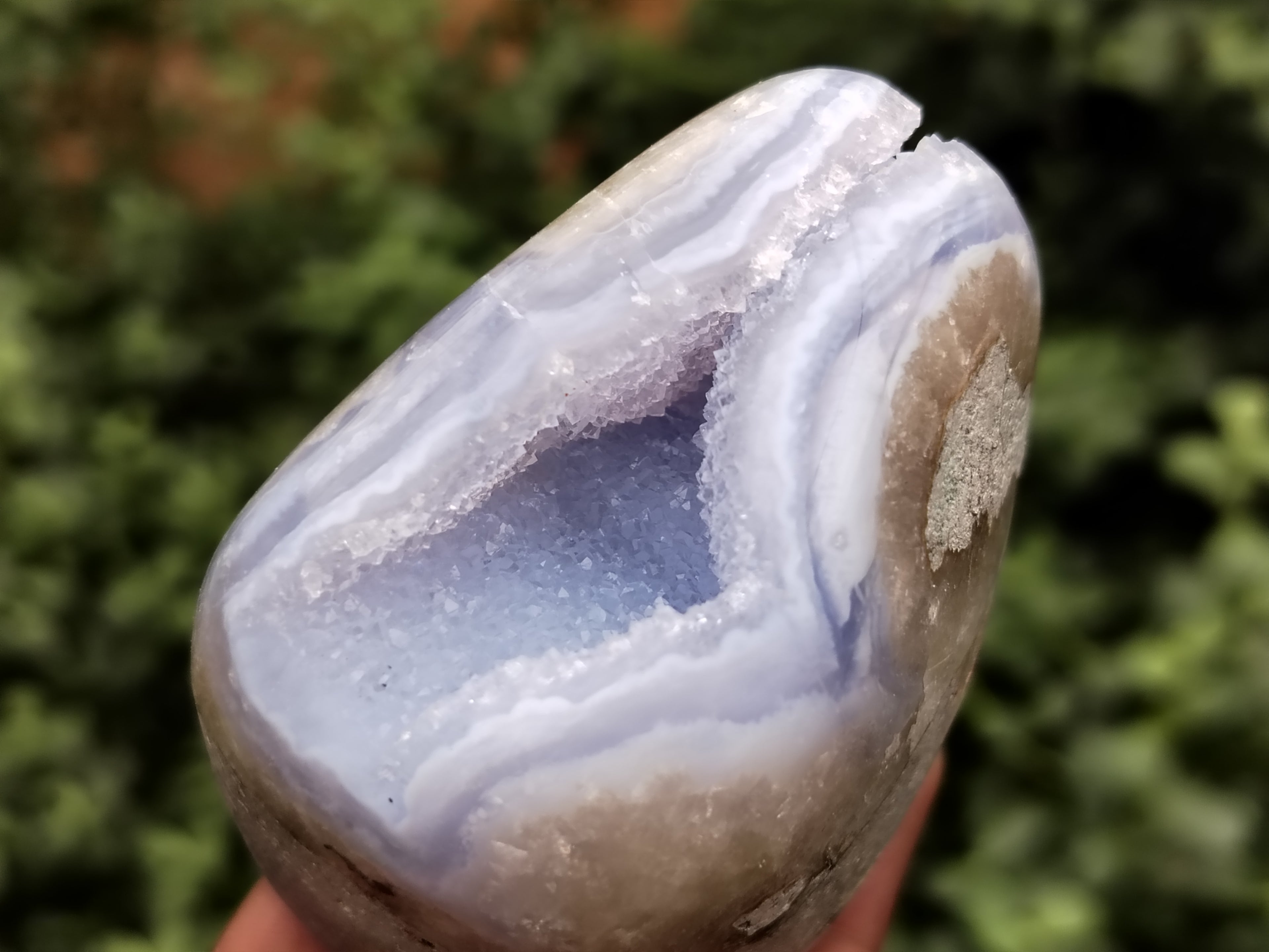 Polished Blue Lace Agate Geodes x 6 From Nsanje, Malawi - Toprock Gemstones and Minerals 
