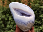 Polished Blue Lace Agate Geodes x 6 From Nsanje, Malawi - Toprock Gemstones and Minerals 