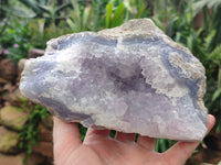 Natural Blue Lace Agate Geode Specimens x 2 From Nsanje, Malawi - Toprock Gemstones and Minerals 