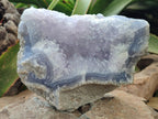 Natural Blue Lace Agate Geode Specimens x 2 From Nsanje, Malawi - Toprock Gemstones and Minerals 