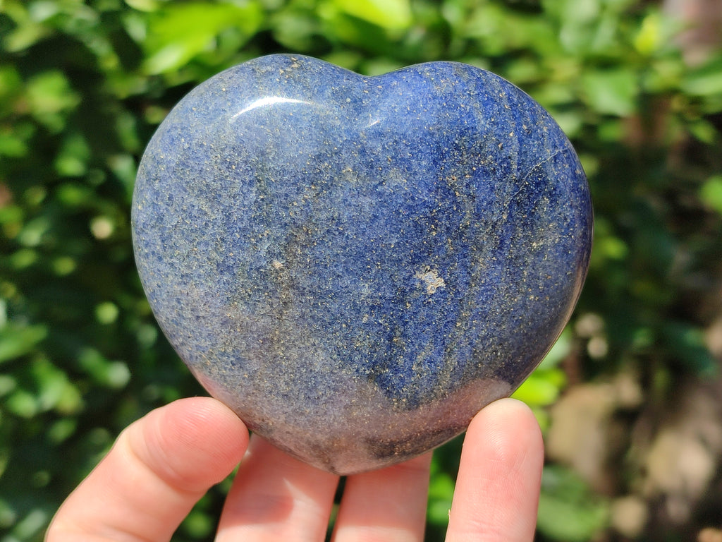 Polished Lazulite Gemstone Hearts x 4 From Madagascar - Toprock Gemstones and Minerals 