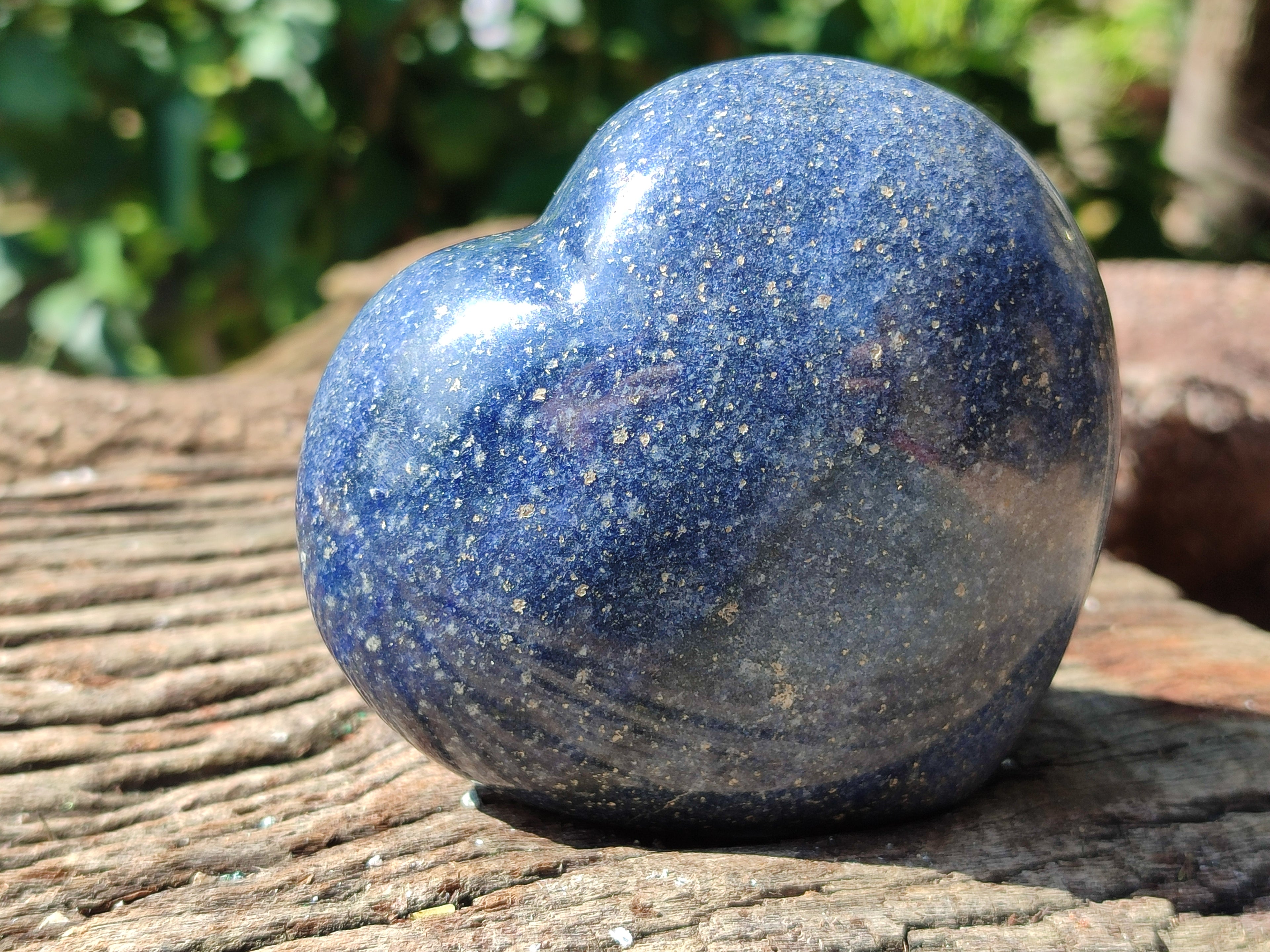 Polished Lazulite Gemstone Hearts x 4 From Madagascar - Toprock Gemstones and Minerals 