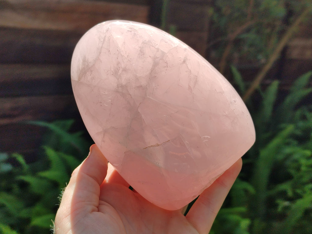 Polished Rose Quartz Standing Free Forms x 3 From Madagascar - Toprock Gemstones and Minerals 