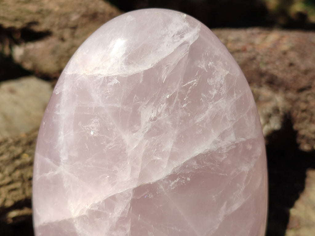 Polished Rose Quartz Standing Free Forms x 3 From Madagascar - Toprock Gemstones and Minerals 