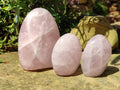 Polished Rose Quartz Standing Free Forms x 3 From Madagascar - Toprock Gemstones and Minerals 