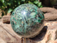 Polished Emerald Mica In Matrix Sphere x 1 From Mutoko, Zimbabwe - Toprock Gemstones and Minerals 