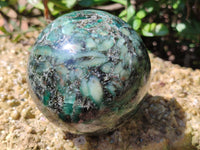 Polished Emerald Mica In Matrix Sphere x 1 From Mutoko, Zimbabwe - Toprock Gemstones and Minerals 