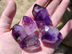 Polished Smokey Amethyst Window Quartz Crystals x 20 From Akansobe, Madagascar - Toprock Gemstones and Minerals 