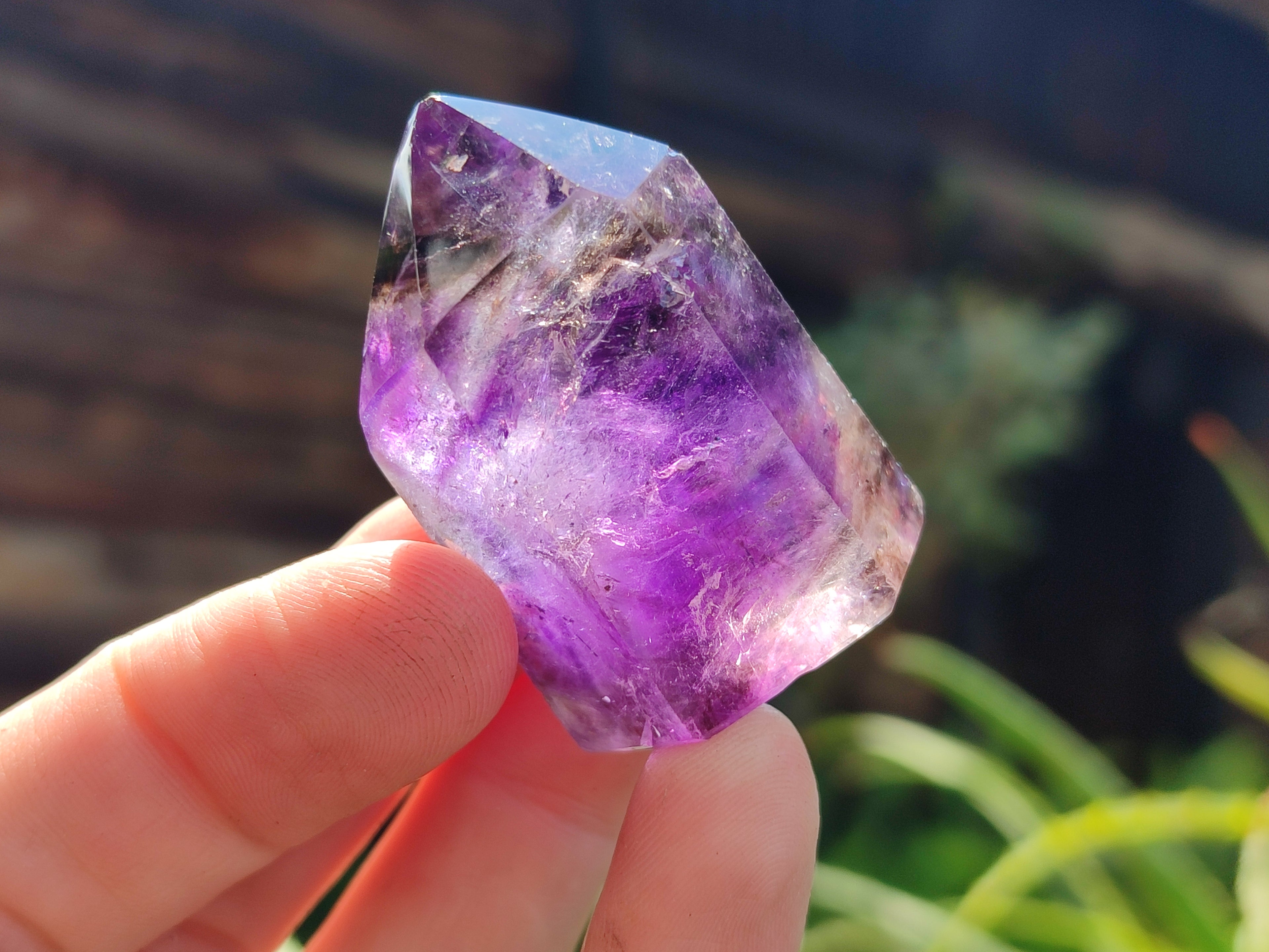 Polished Smokey Amethyst Window Quartz Crystals x 20 From Akansobe, Madagascar - Toprock Gemstones and Minerals 