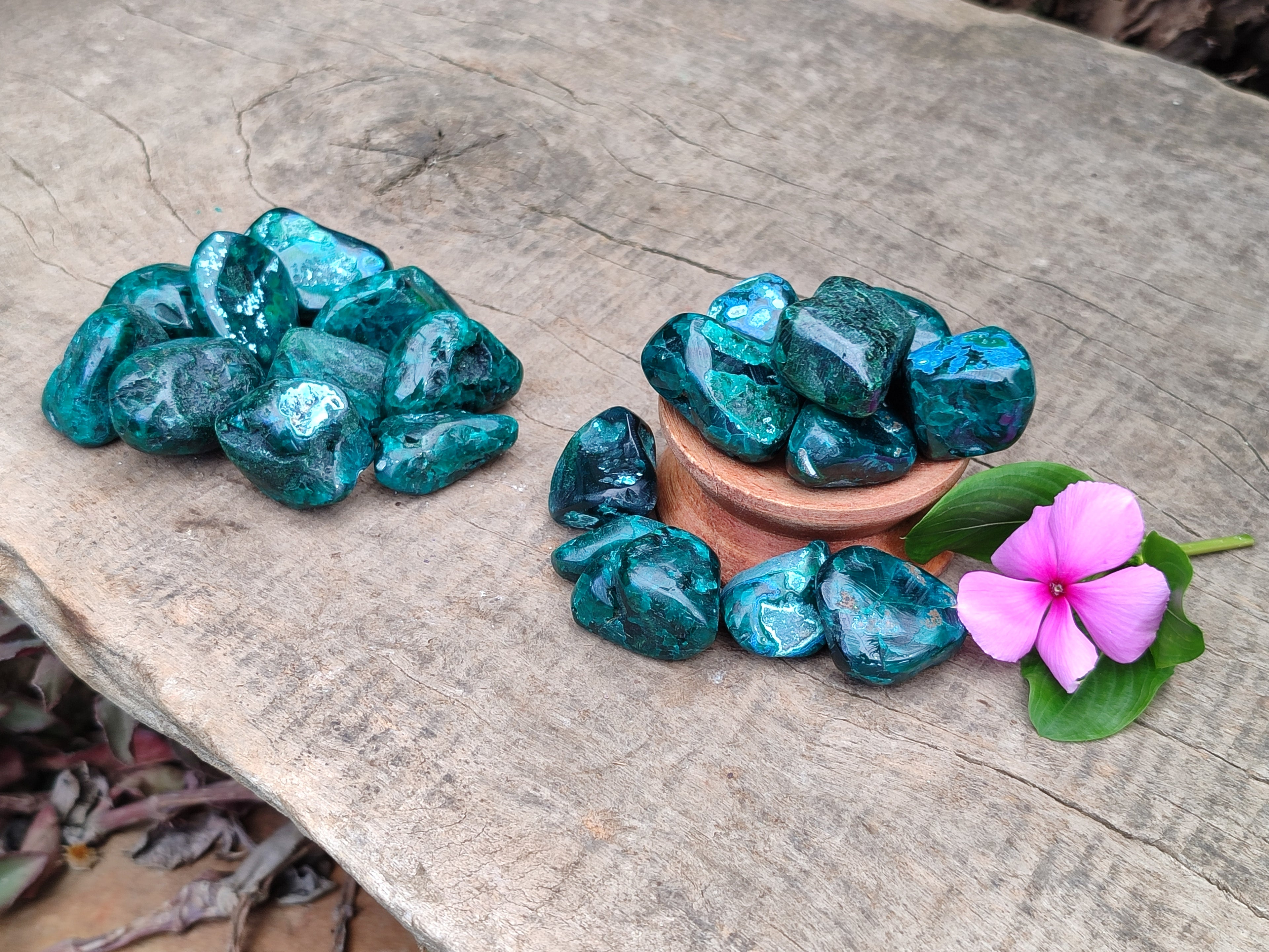 Polished Dioptase With Shattuckite and Malachite Free Forms - sold per item - From Congo - Toprock Gemstones and Minerals 