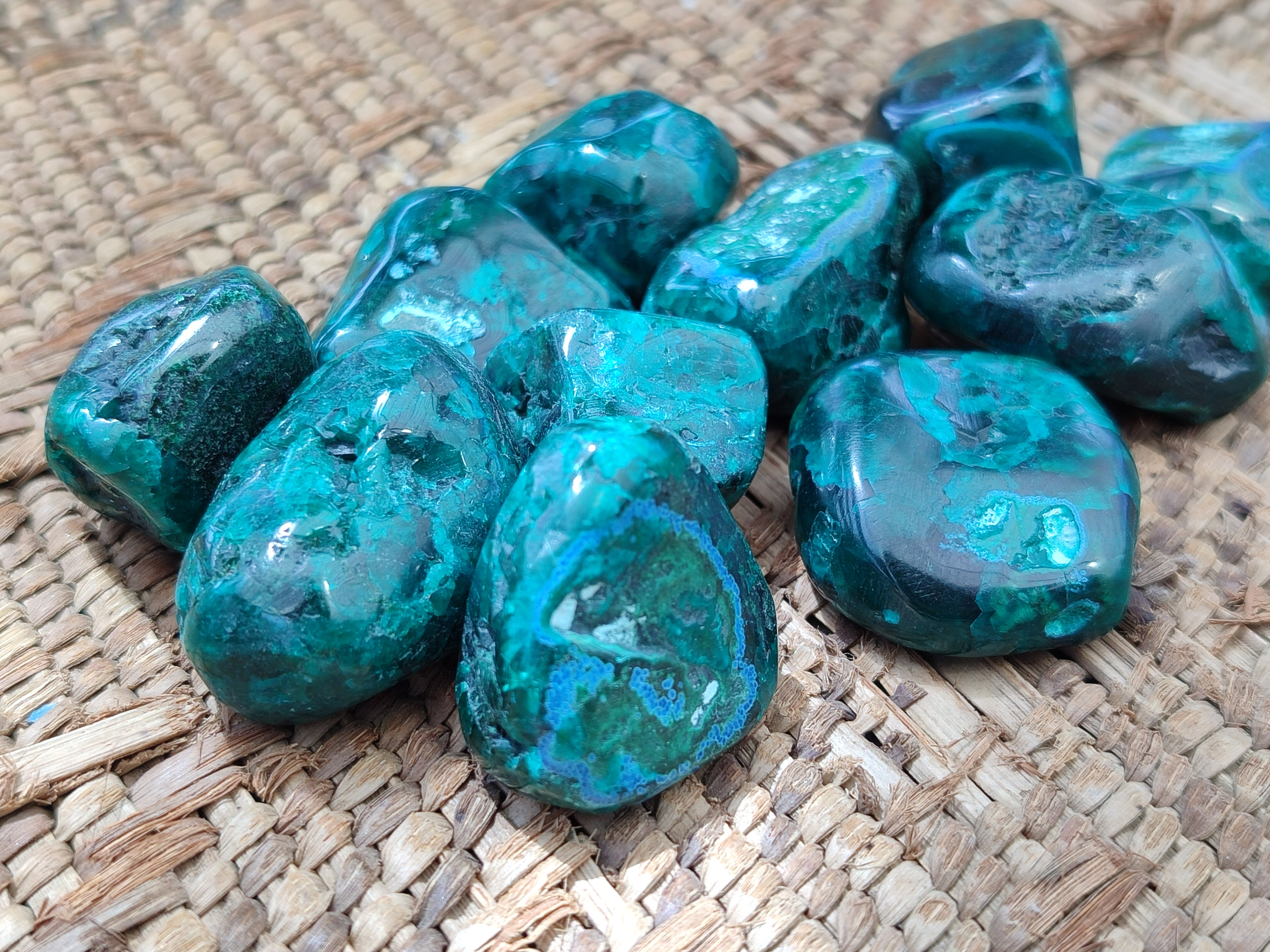 Polished Dioptase With Shattuckite and Malachite Free Forms - sold per item - From Congo - Toprock Gemstones and Minerals 